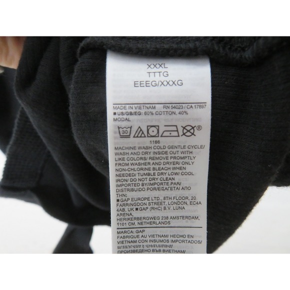 Gap Shirt Mens 3XL Black Textured Modal Camp Collar Short Sleeve Button Up Knit - Picture 6 of 9